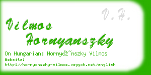 vilmos hornyanszky business card